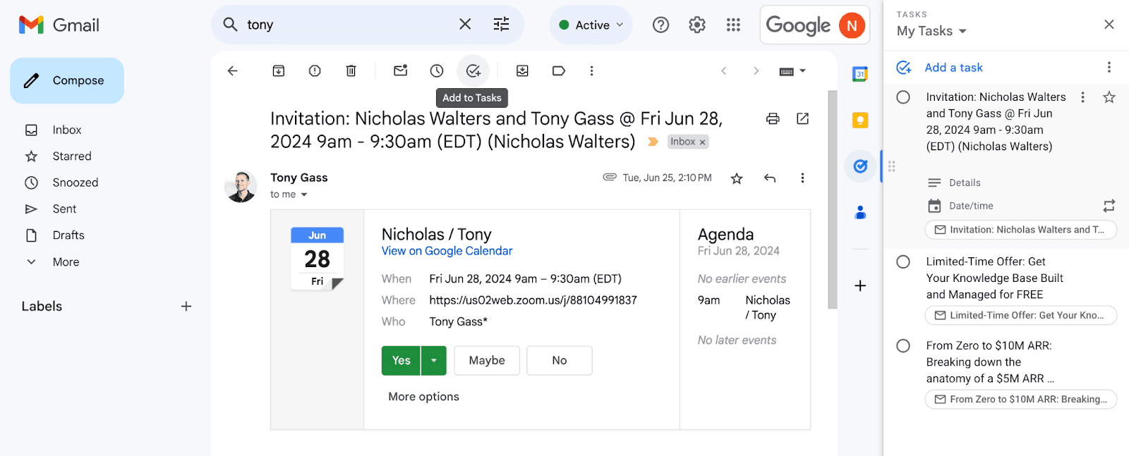 Tracking important emails which require follow-up isn't easy in Gmail or Outlook.