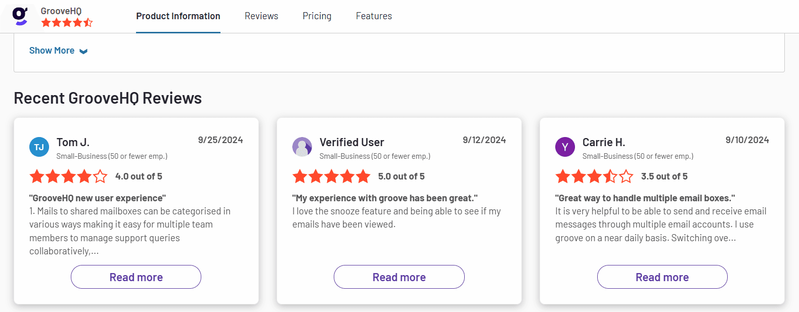 Groove's G2 reviews signal that customer success in an integral component of great customer service.