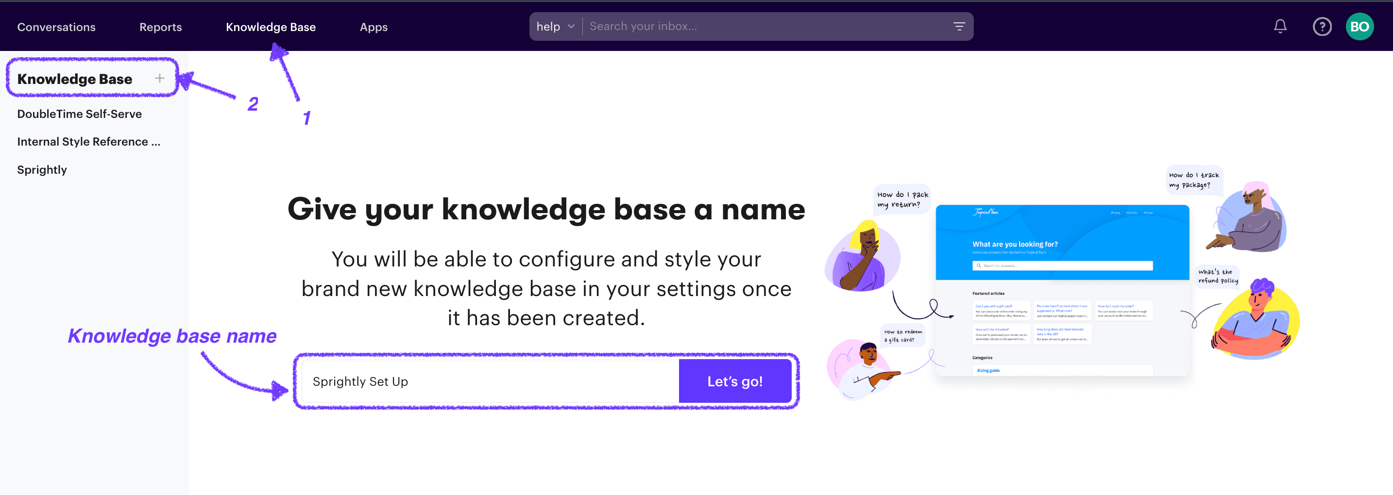 how to build a knowledge base for customer support using Groove
