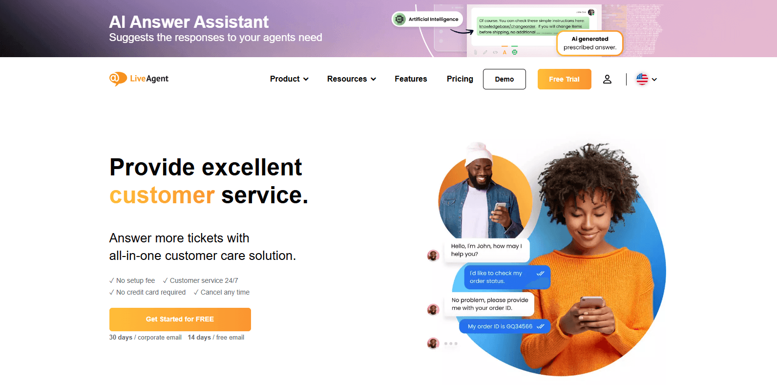LiveAgent focuses on making the communication process more like a live chat, hence their name.