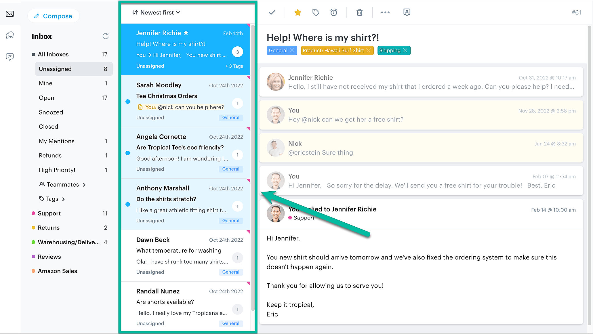 The Groove inbox for managing customer requests.
