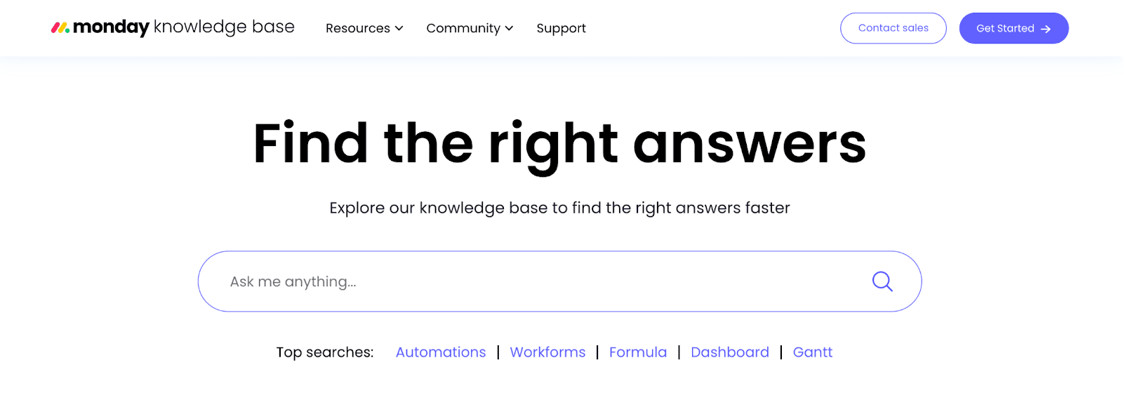 Monday.com Knowledge Base is searchable, and provides a comprehensive reservoir of information for features.