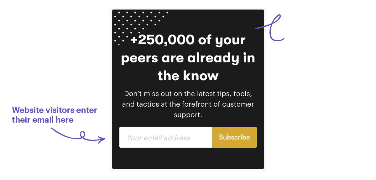This email capture form triggers an autoresponder for marketing leads.