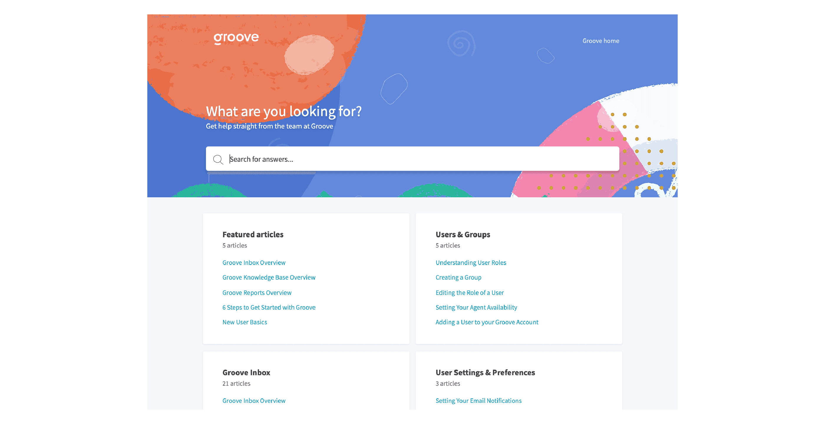 Groove’s knowledge base
