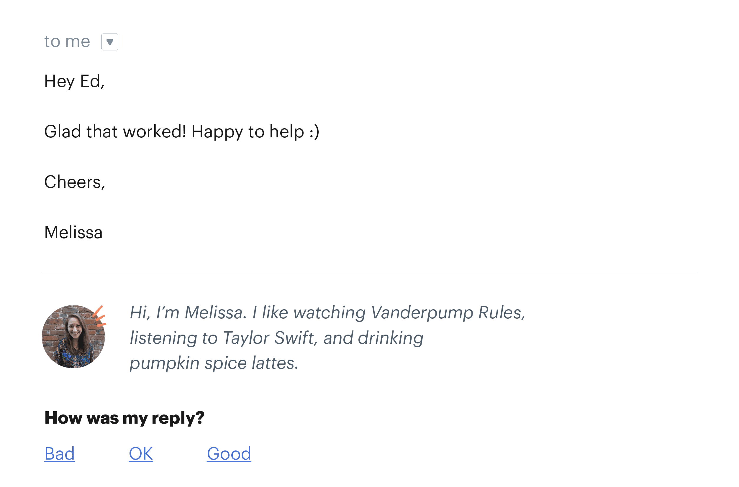 better customer service email example