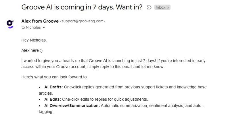 An invitation for beta testing of a new product or features benefits both customer and business.