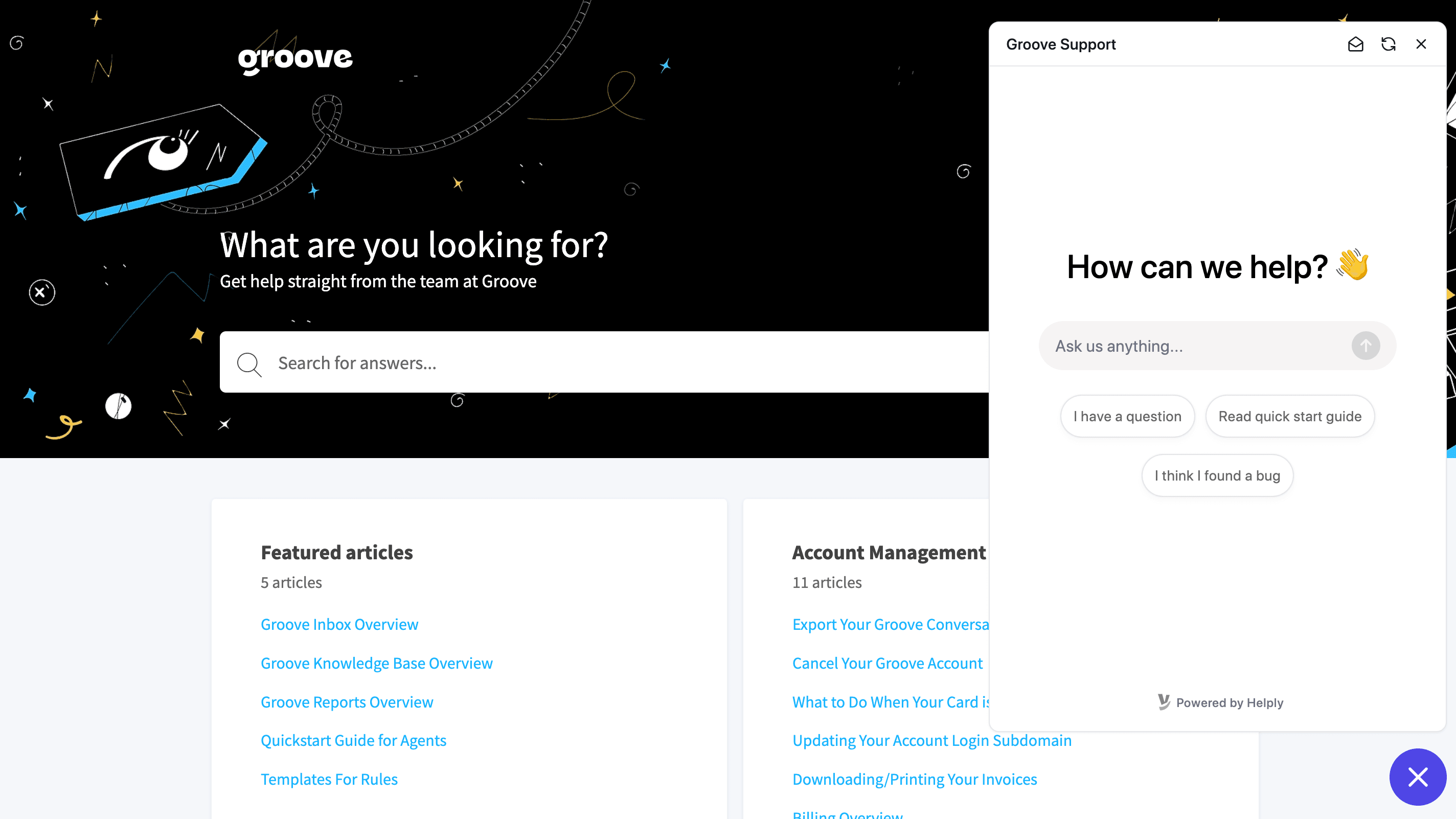 Groove leverages our own internal knowledge base resource to provide tutorials to our customers.
