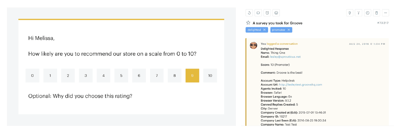 Top Customer Support Tools: Delighted for NPS survey
