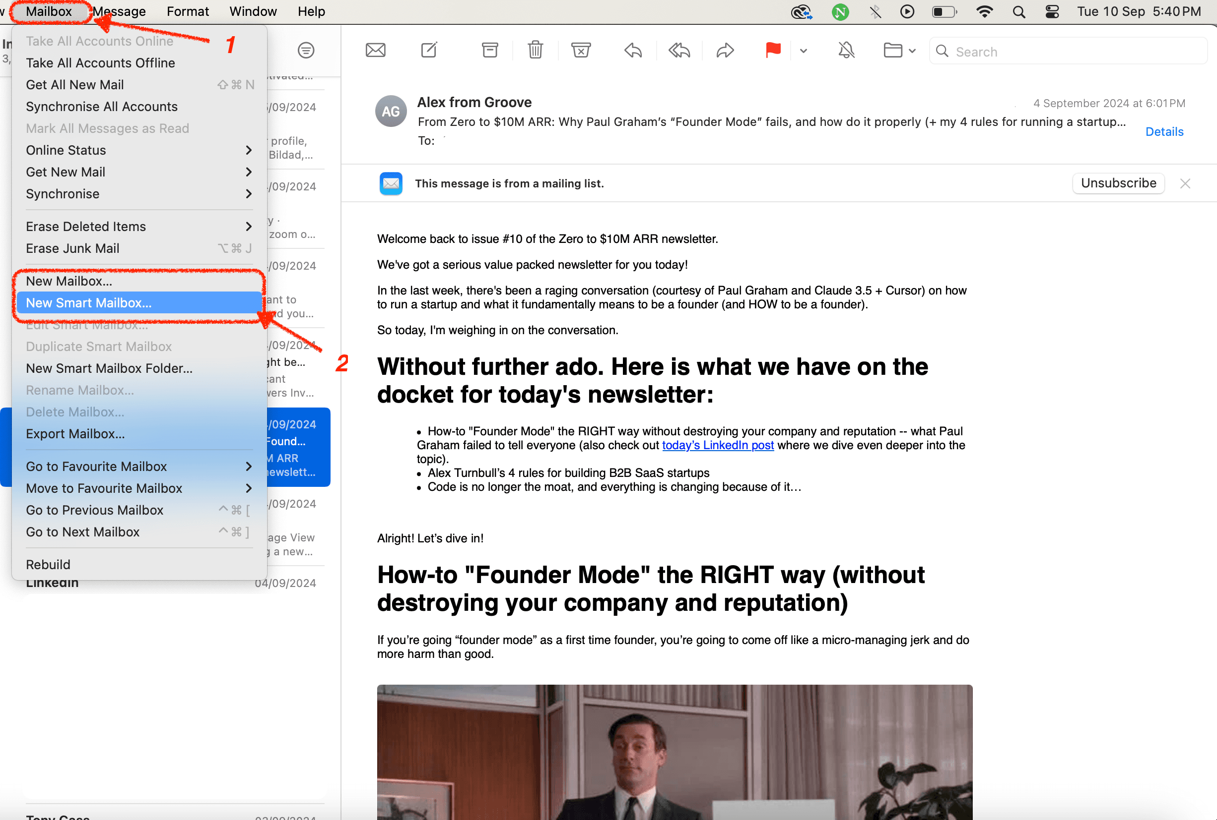Mail Smart Mailboxes feature for customer support