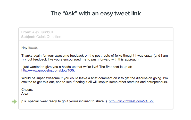 1000 blog subscribers: How to ask for a tweet