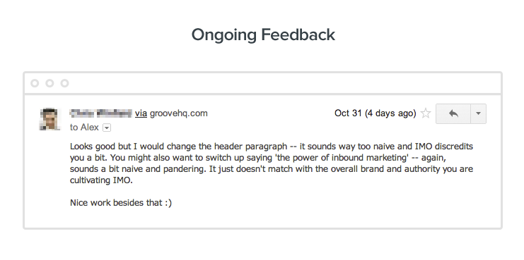 1000 blog subscribers: Ongoing feedback