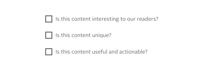 Successful content checklist