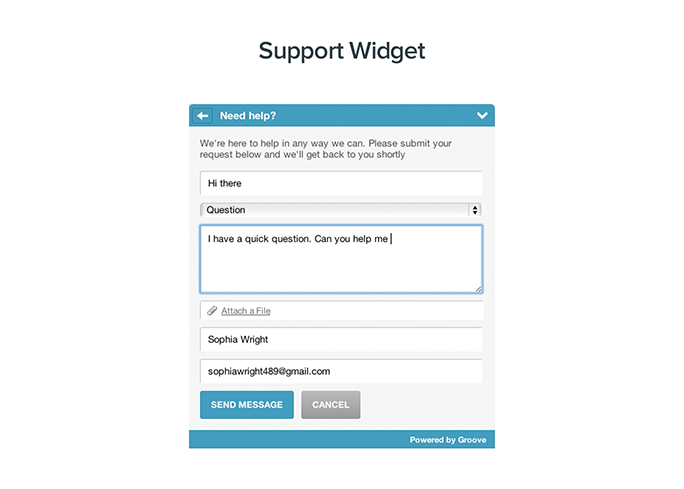 Our support widget