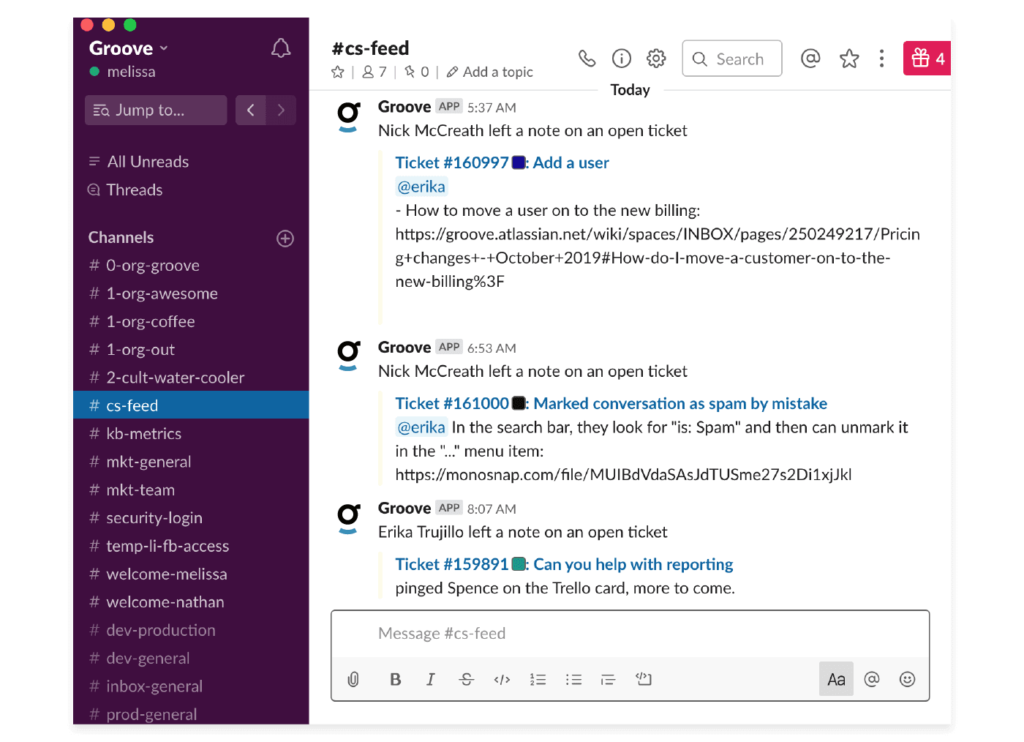 Top Customer Support Tools: Slack for instant messaging