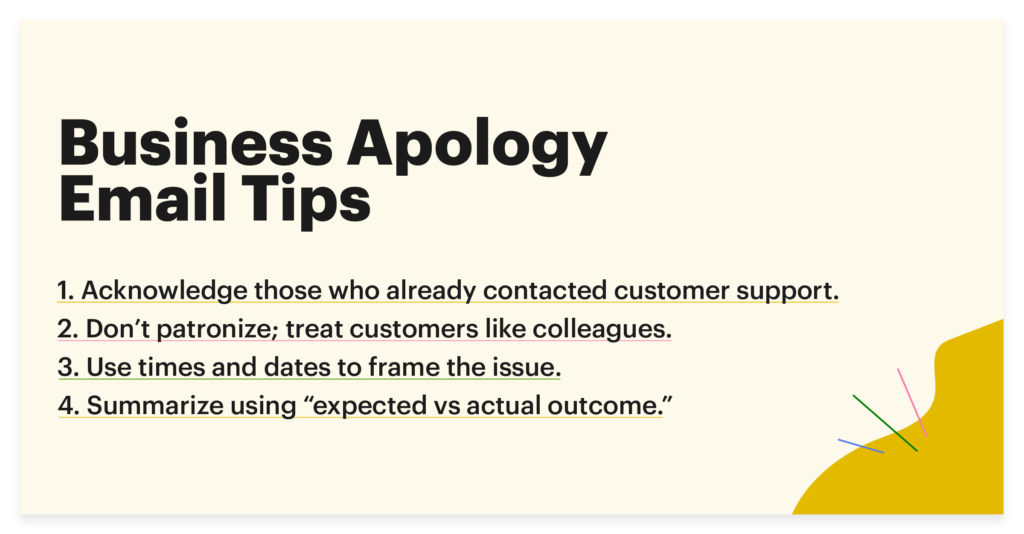 business apology email tips