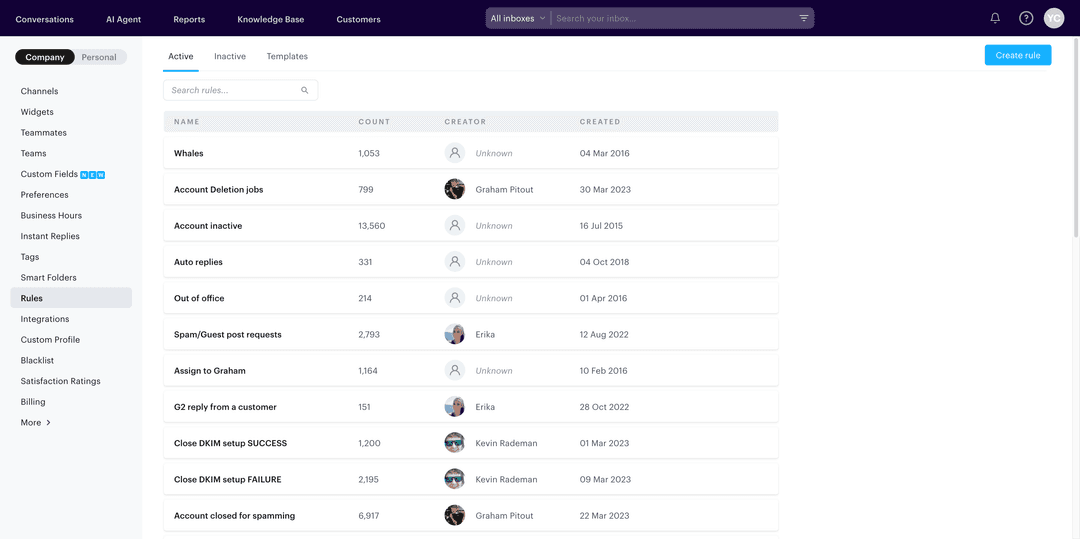 Automations interface demonstration